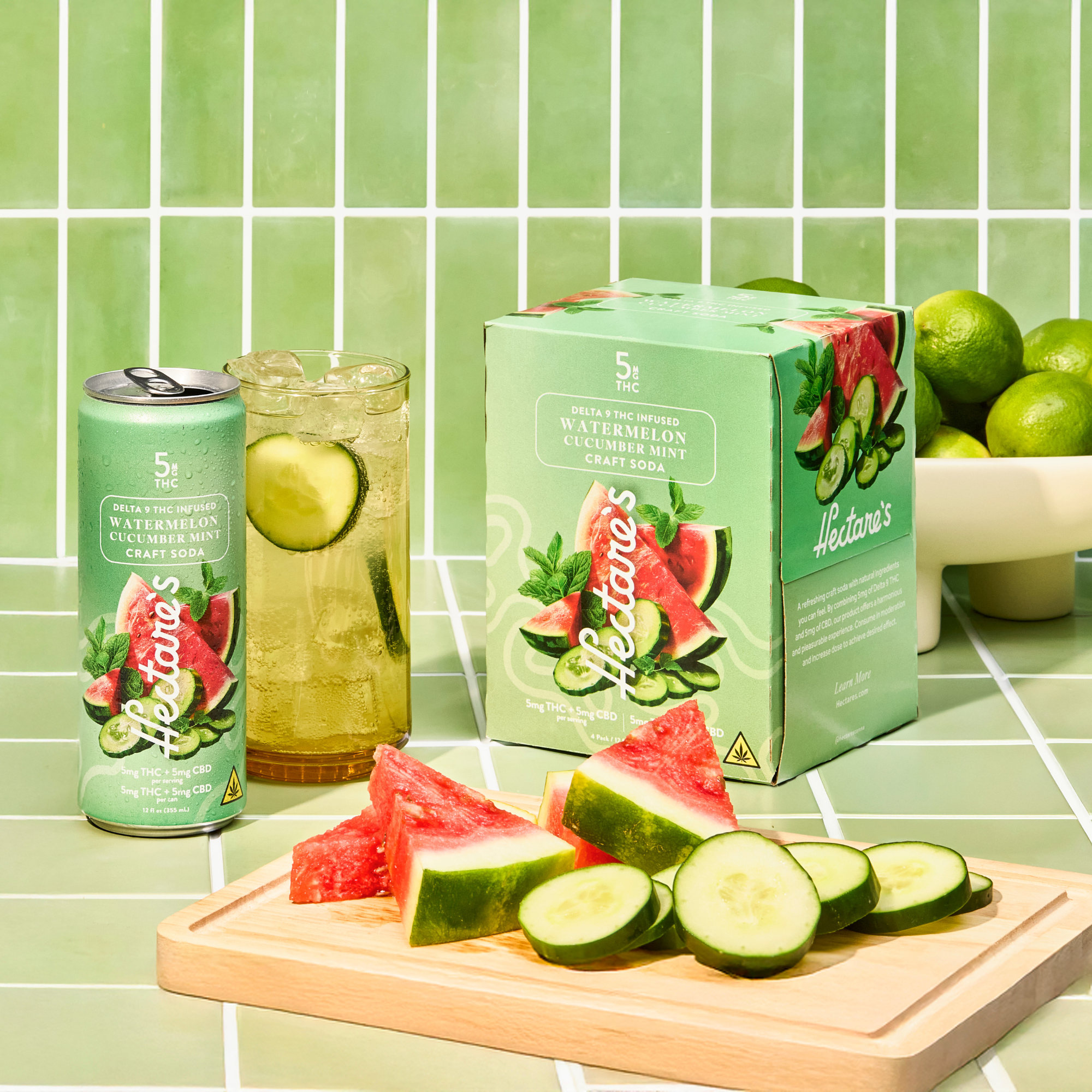Watermelon Cucumber Mint Delta 9 Craft Soda | Hectare’s 5mg