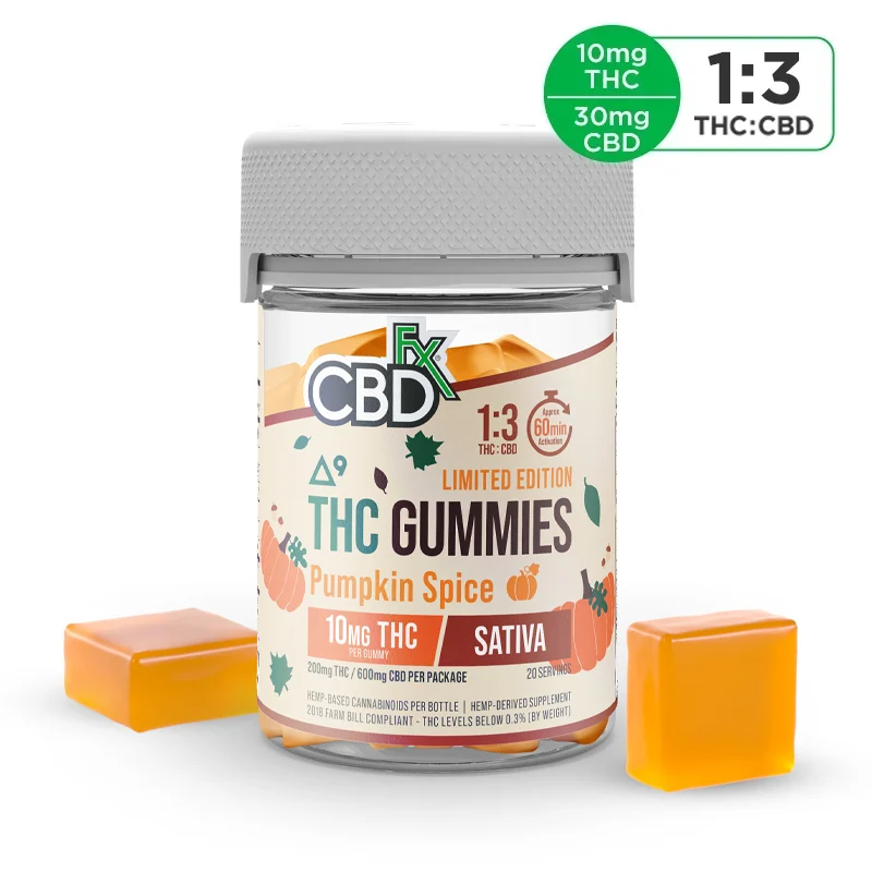 CBDfx Full Spectrum Pumpkin Spice Gummies (10mg THC/30mg CBD)